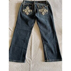 L.A. Idol USA Child's Embellished Bootcut Denim Jeans Size 9 W31 L18 Cotton Blen